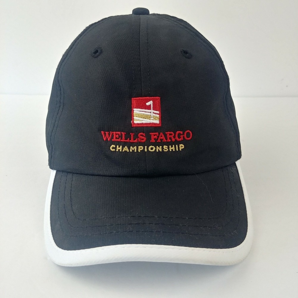 Wells Fargo Championship Hat Kids‎ Ages 5-12 Black Nylon Golf Baseball Cap